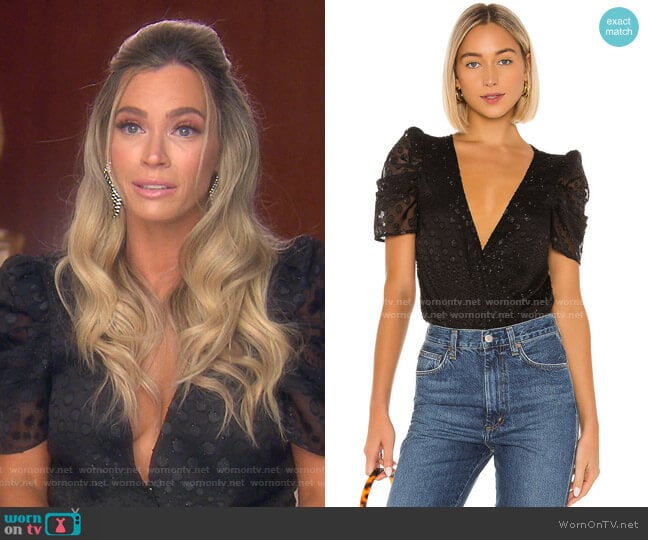 House of Harlow 1960 x Revolve Nicolette Bodysuit worn by Teddi Mellencamp Arroyave on The Real Housewives of Beverly Hills