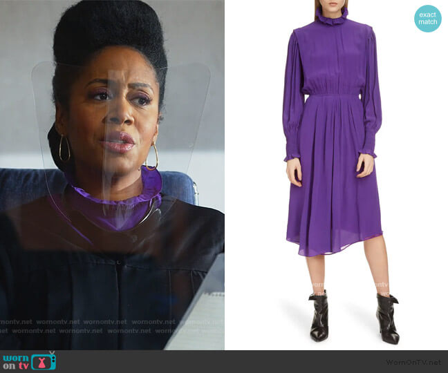 Isabel Marant Etoile Yescott Asymmetrical Hem Dress worn by Lola Carmichael (Simone Missick) on All Rise