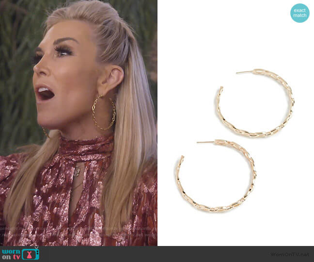 Jennifer Zeuner Carmine Hoop Earrings worn by Tinsley Mortimer on The Real Housewives of New York City