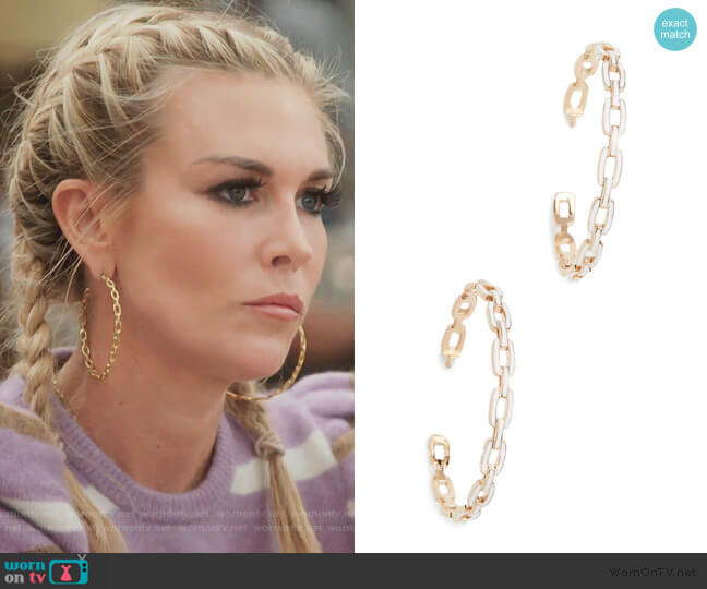 Jennifer Zeuner Carmine Medium Hoop Earrings worn by Tinsley Mortimer on The Real Housewives of New York City