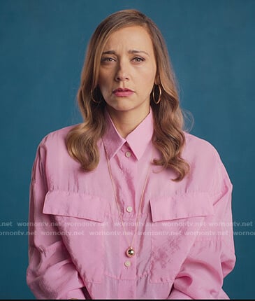 Joya’s pink oversized blouse on BlackAF