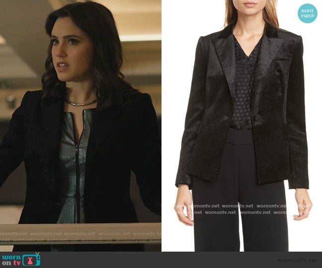 Judith and Charles Philip Metallic Dot Velvet Jacket worn by Abigael Jameson-Caine (Poppy Drayton) on Charmed