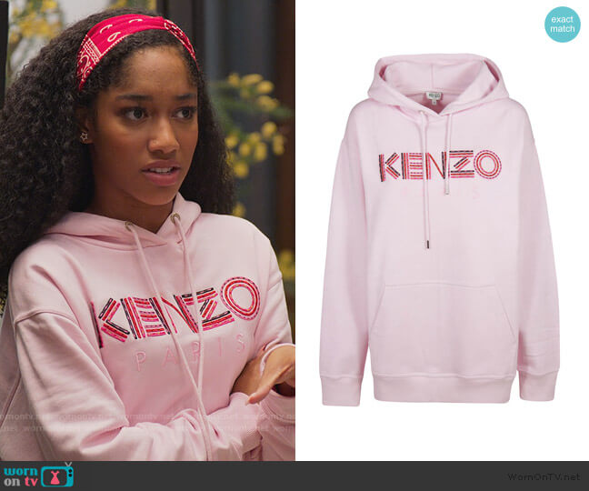 Kenzo Logo Front Hoodie worn by Drea Barris (Iman Benson) on BlackAF