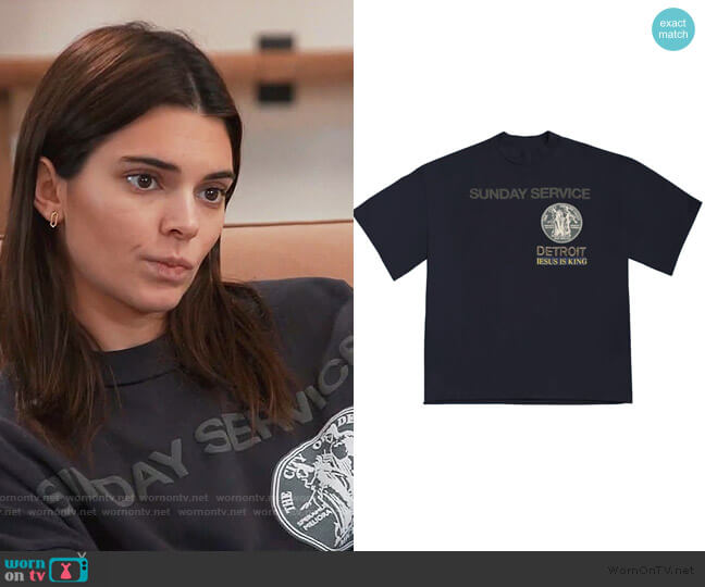 WornOnTV: Kendall's black Sunday Service tee on Keeping Up with