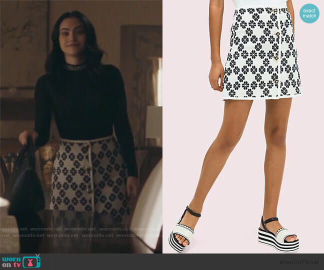 Kate Spade Space Tweed Skirt worn by Veronica Lodge (Camila Mendes) on Riverdale