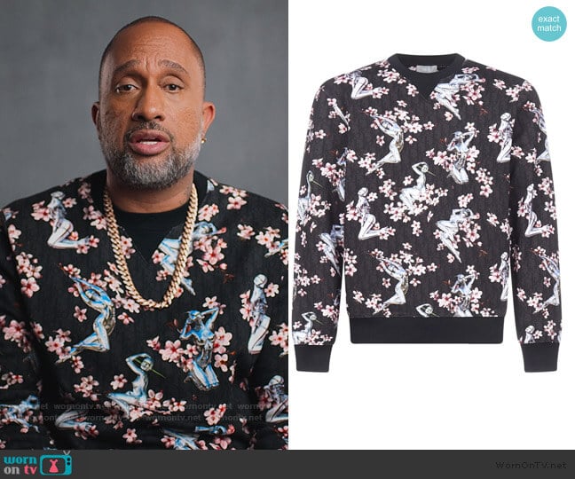 Dior Sorayama All Over Graphic Jumper worn by Kenya Barris (Kenya Barris) on BlackAF