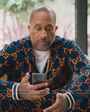 Kenya’s Gucci logo velvet jacket on BlackAF