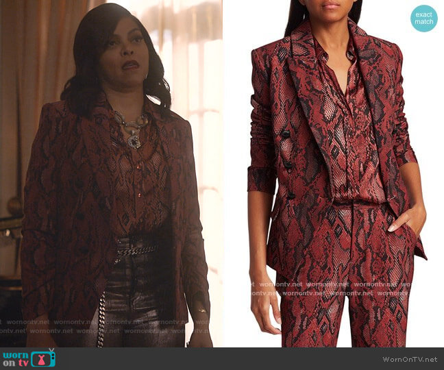 L'Agence Kenzie Snake Print Blazer worn by Cookie Lyon (Taraji P. Henson) on Empire