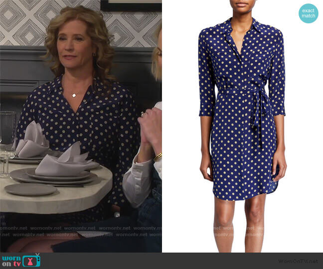 L'Agence Stella-Dotted Shirtdress worn by Vanessa Baxter (Nancy Travis) on Last Man Standing
