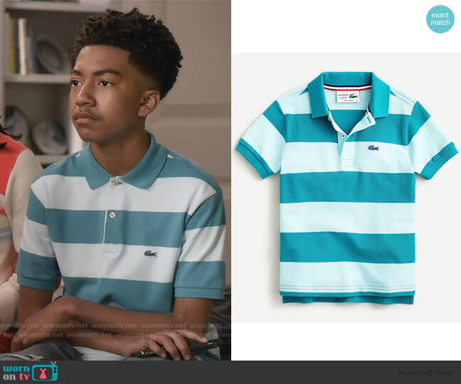 Lacoste Striped Polo Shirt worn by Jack Johnson (Miles Brown) on Black-ish