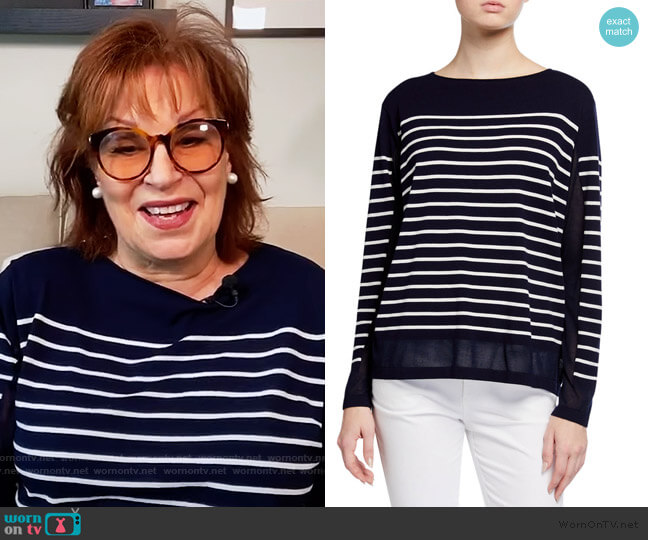 Lafayette 148 New York Striped Sheer Sweater worn by Joy Behar on The View