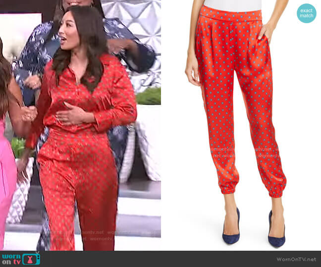 L'Agence Hamlin Silk Joggers worn by Jeannie Mai on The Real