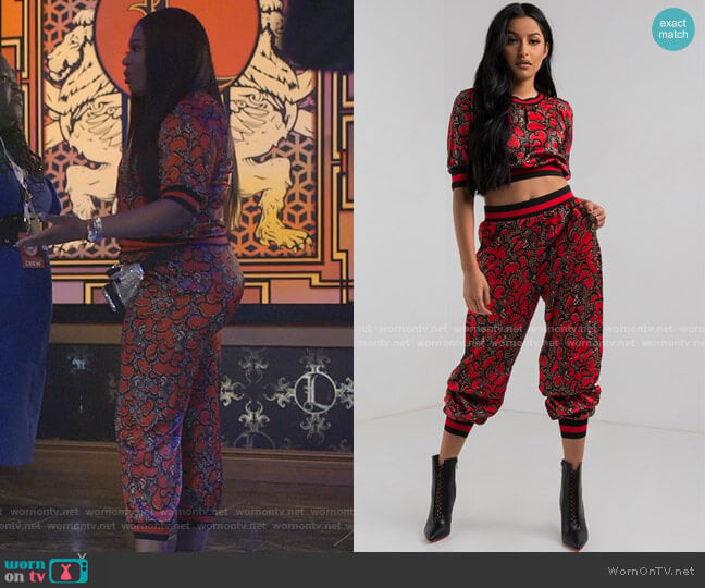 Akira Label Look Back Print Top worn by Porsha Taylor (Ta'Rhonda Jones) on Empire