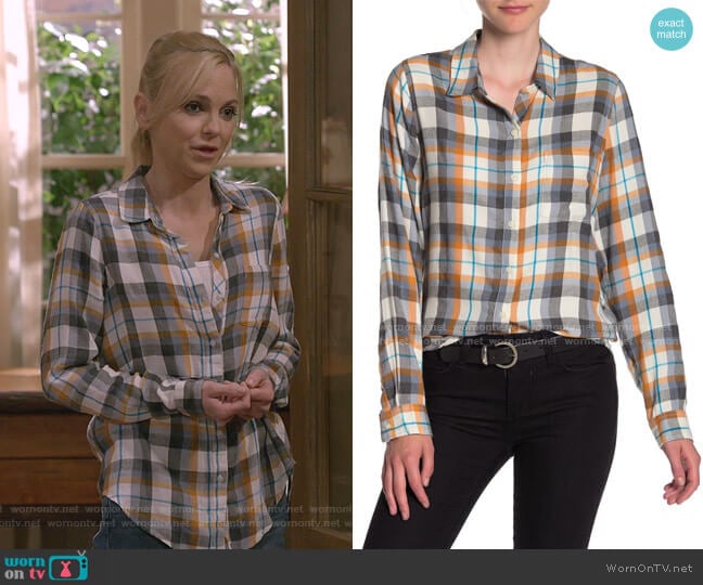 Lucky Brand Classic One-Pocket Plaid Shirt worn by Christy Plunkett (Anna Faris) on Mom