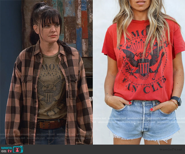 Madeworn Rock Ramones Fan Club Tee worn by Jackie (Pauley Perrette) on Broke