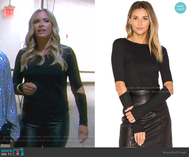 Michael Lauren Solomon Elbow Cut Out Tee worn by Teddi Mellencamp Arroyave on The Real Housewives of Beverly Hills