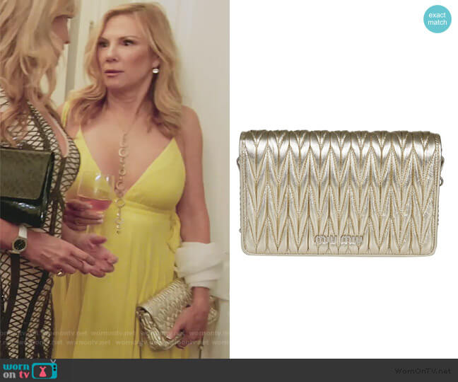 Miu Miu Quilted Clutch worn by Ramona Singer on The Real Housewives of New York City