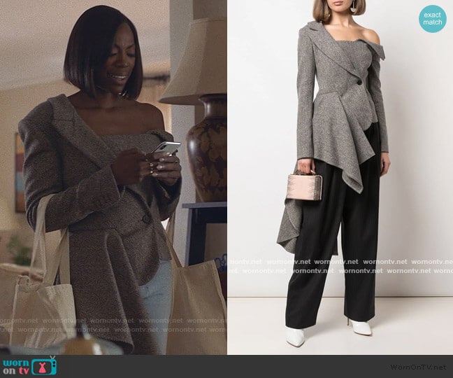 Monse Asymmetric Deconstructed Blazer worn by Issa Dee (Issa Rae) on Insecure