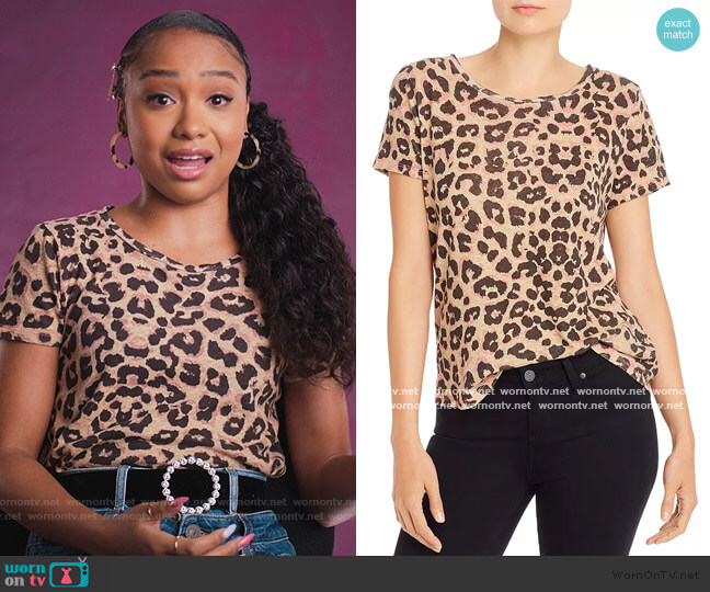 Mother The Itty Bitty Sinful Leopard Print Tee worn by Chloe Barris (Genneya Walton) on BlackAF