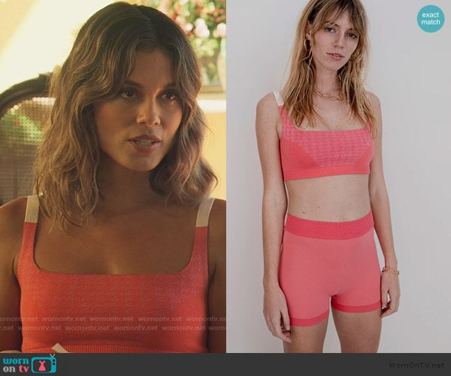 Nagnata Colour Block Bralet Houndstooth Top worn by Noa Hamilton (Nathalie Kelley) on The Baker and the Beauty