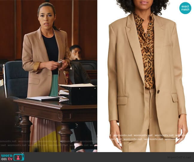 Nili Lotan Diane Stretch Wool Blazer worn by Emily Lopez (Jessica Camacho) on All Rise