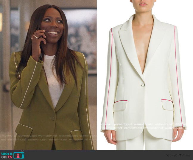 Off-White Bonded Multi-Detail Tomboy Jacket worn by Molly Carter (Yvonne Orji) on Insecure