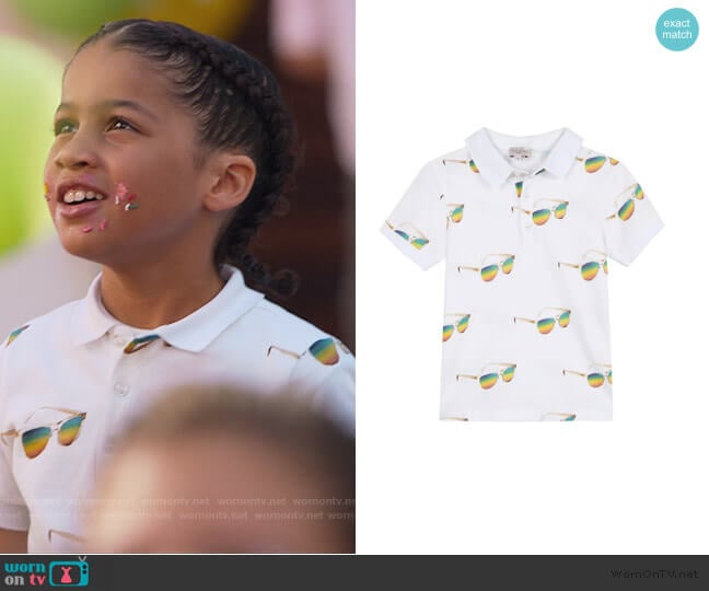 Paul Smith White Cotton Polo worn by Kam Barris (Ravi Cabot-Conyers) on BlackAF