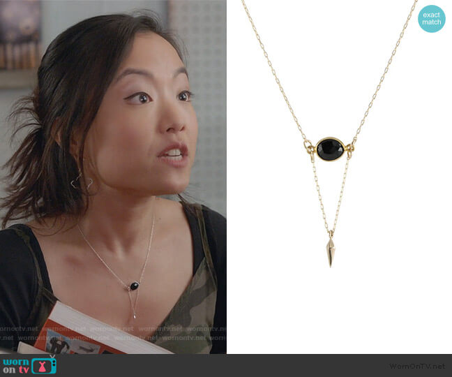 Peggy Li Onyx Point Necklace worn by Janet (Andrea Bang) on Kims Convenience