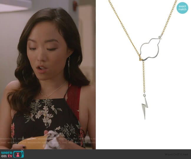Peggy Li Weather the Storm Necklace worn by Janet (Andrea Bang) on Kims Convenience