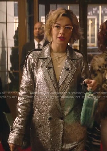 Pepper’s metallic tweed coat on Katy Keene