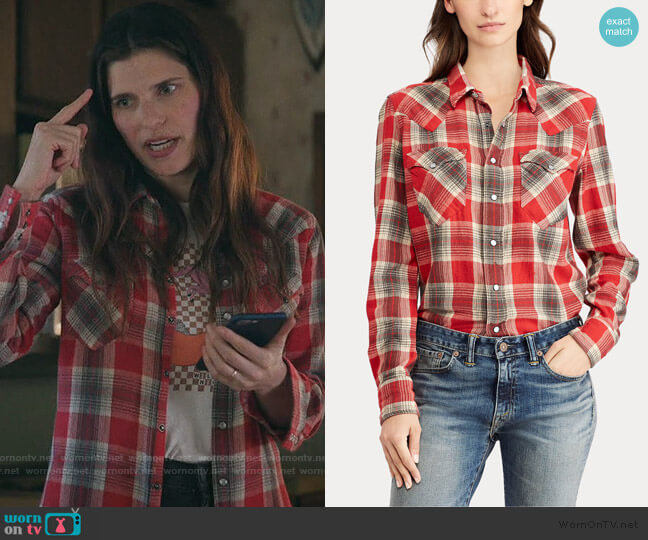 Ralph Lauren Buffalo Cotton Western Shirt worn by Rio (Lake Bell) on Bless This Mess
