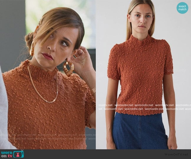 Rachel Comey Crop Short Sleeve Sweater worn by Joya Barris (Rashida Jones) on BlackAF
