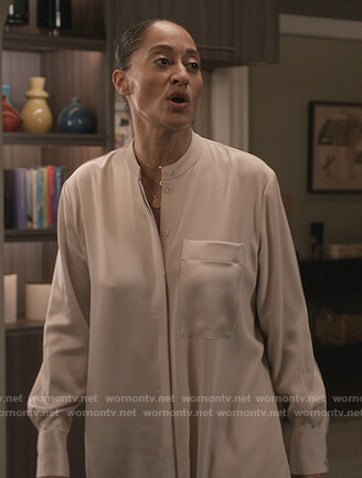 Rainbow’s satin long blouse on Black-ish