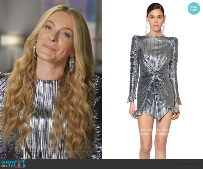 Raisa & Vanessa Metallic Jersey Mini Dress worn by Leah McSweeney on The Real Housewives of New York City