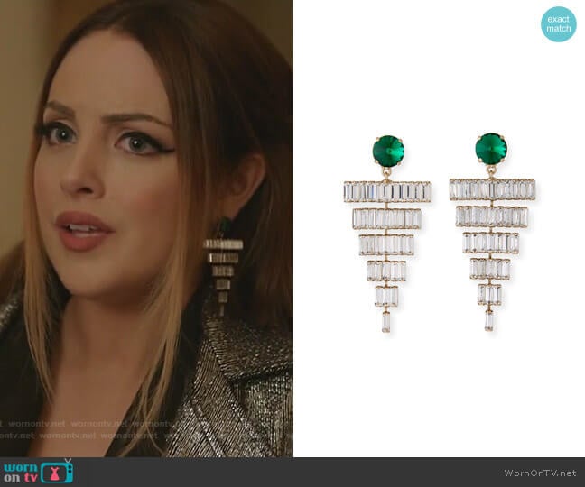 Rebekah Price Esmeredla Drop Earrings worn by Fallon Carrington (Elizabeth Gillies) on Dynasty