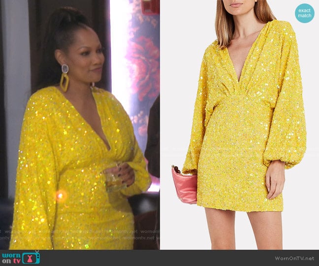 Retrofete Aubrielle Dress worn by Garcelle Beauvais on The Real Housewives of Beverly Hills