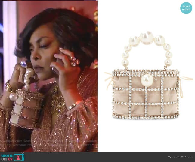 Rosantica Holli Embellished Top Handle Bag worn by Cookie Lyon (Taraji P. Henson) on Empire