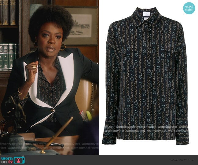 Salvatore Ferragamo Chain Print Shirt worn by Annalise Keating (Viola Davis) on How to Get Away with Murder