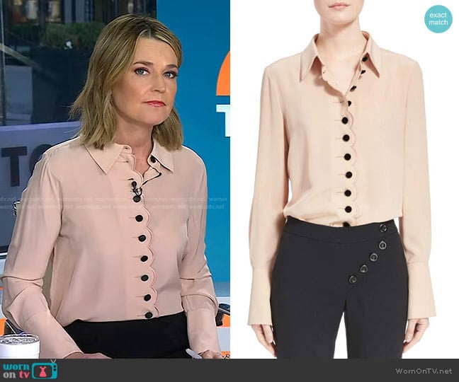 Chloe Scalloped Silk Blouse worn by Savannah Guthrie on Today