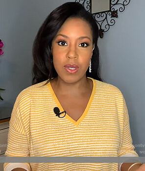 Sheinelle’s yellow striped v-neck top on Today