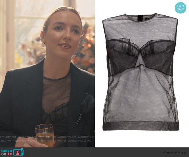 Simone Rocha Ruffled Bustier Tulle Top worn by Villanelle (Jodie Comer) on Killing Eve