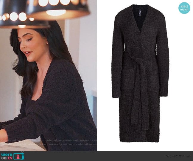 Skims Cozy Knit Robe in Onyx worn by Kylie Jenner on Keeping Up with the Kardashians