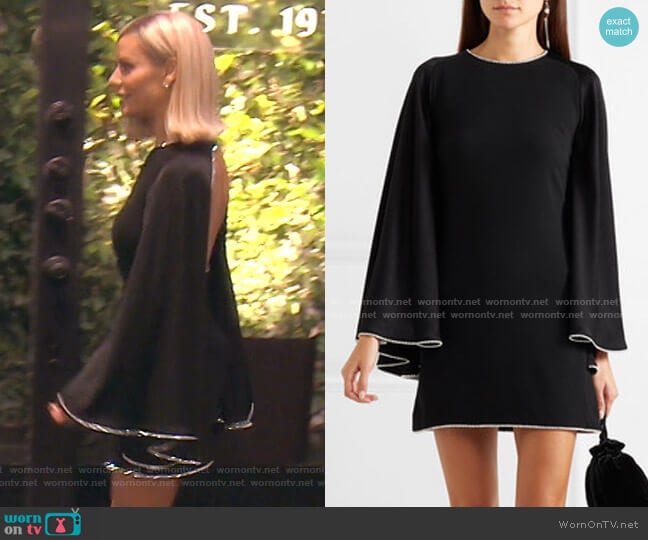 Sonia Rykiel Crystal-Embellished Open-Back Satin Mini Dress worn by Dorit Kemsley on The Real Housewives of Beverly Hills