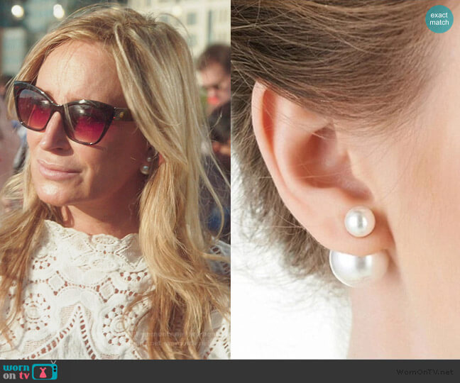Sonja Double Pearl Stud Earrings worn by Sonja Morgan on The Real Housewives of New York City