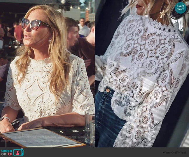 Sonja Elsy Lace Top worn by Sonja Morgan on The Real Housewives of New York City