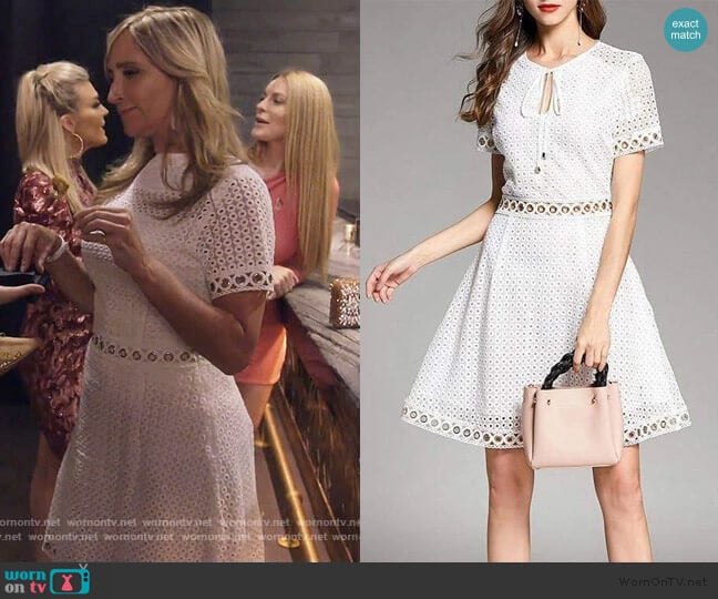 Sonja Lori Lace Dress worn by Sonja Morgan on The Real Housewives of New York City