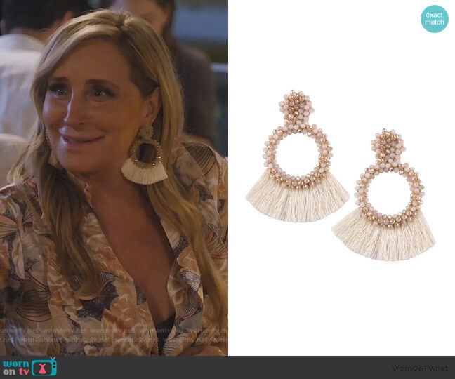 Sonja Beaded Tassel Earrings worn by Sonja Morgan on The Real Housewives of New York City