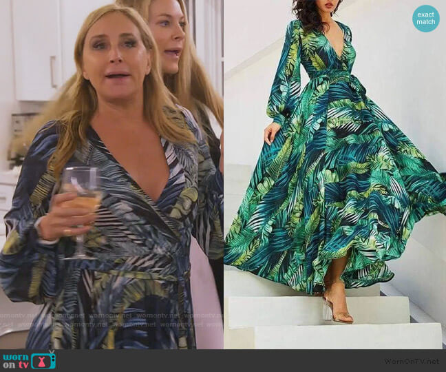 Sonja Tropical Print Vintage Maxi Dress worn by Sonja Morgan on The Real Housewives of New York City