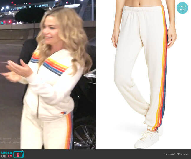 Aviator Nation 5-Stripe Zip Hoodie Pants worn by Denise Richards on The Real Housewives of Beverly Hills