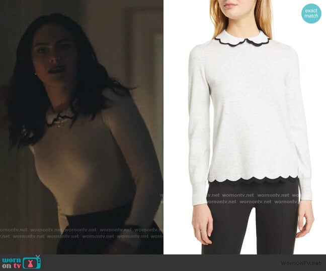 Ted Baker Lheo Scallop Detail Layered Sweater worn by Veronica Lodge (Camila Mendes) on Riverdale